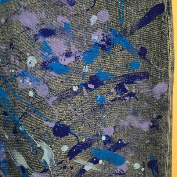 GAP 90s Loose Mid Rise 2024 Hand Painted Cuff Straight Leg Jeans Size 24/00 - Picture 3 of 6